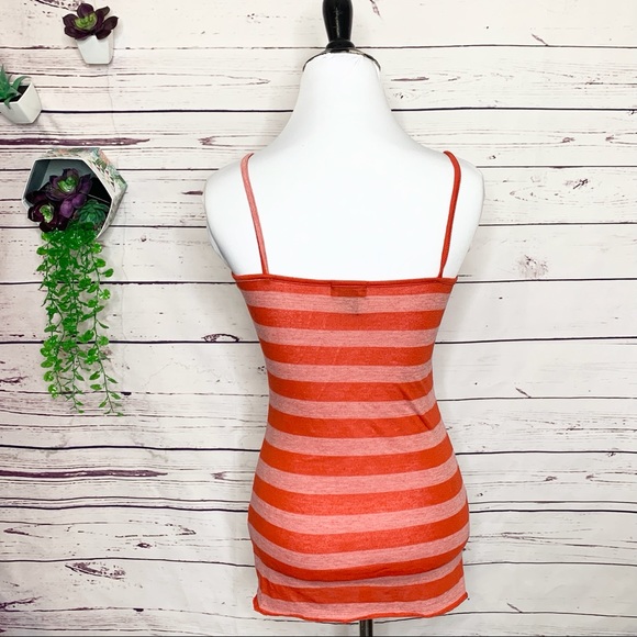 Wet Seal Red Striped Spaghetti Strap Tank Top w/ Small Chest Pocket Size Medium - Picture 7 of 9